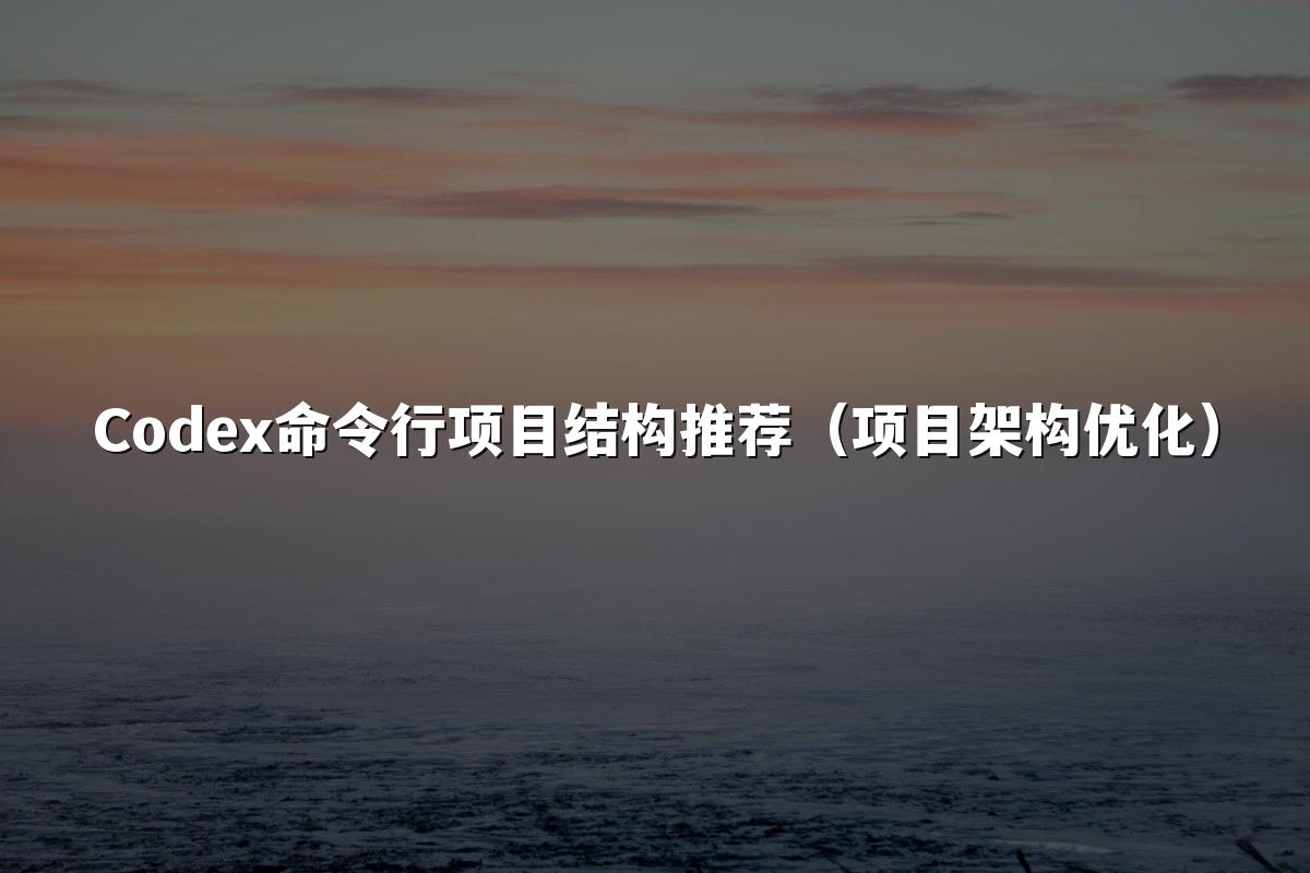 Codex命令行项目结构推荐（项目架构优化）