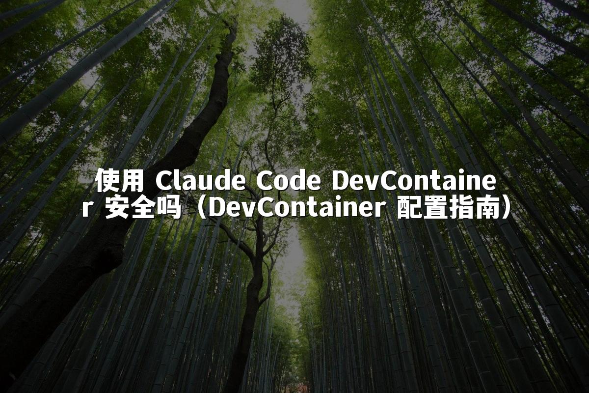 使用 Claude Code DevContainer 安全吗（DevContainer 配置指南）