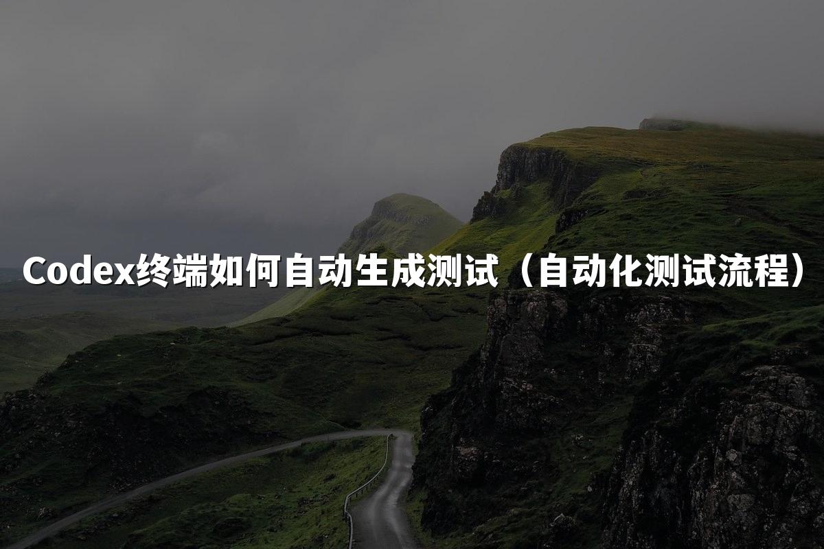 Codex终端如何自动生成测试（自动化测试流程）