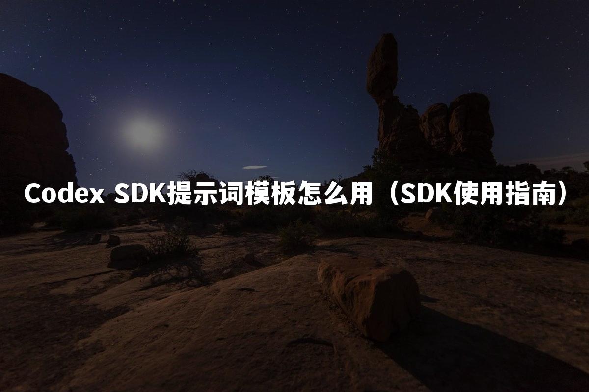 Codex SDK提示词模板怎么用（SDK使用指南）