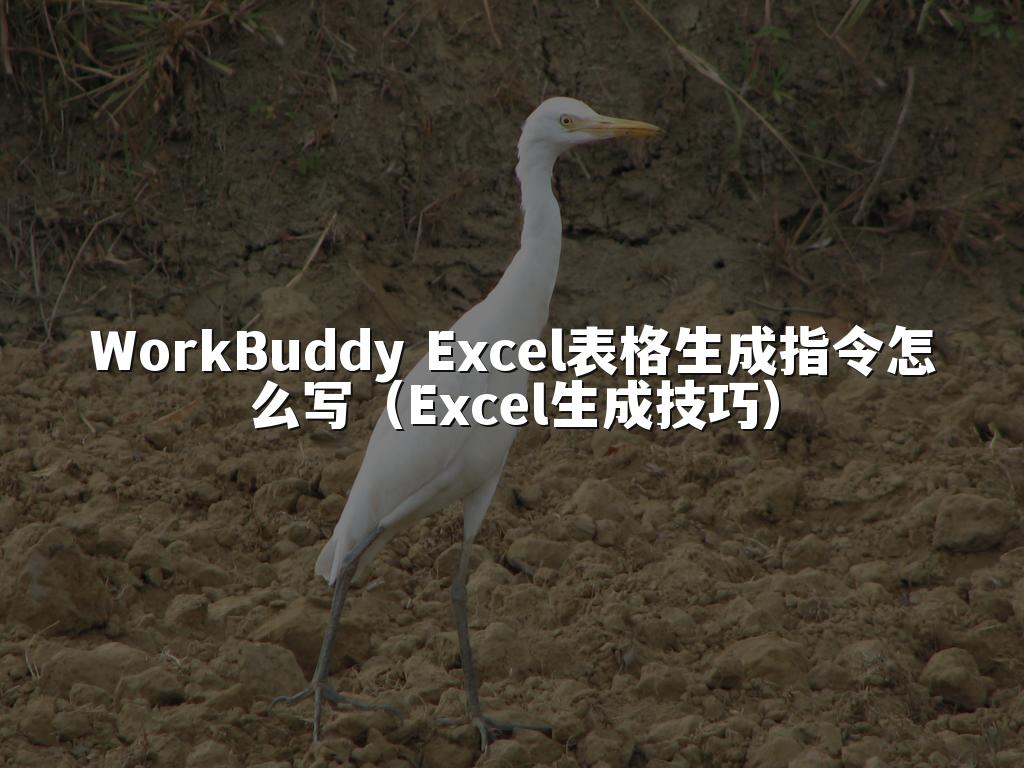 WorkBuddy Excel表格生成指令怎么写(Excel生成技巧)
