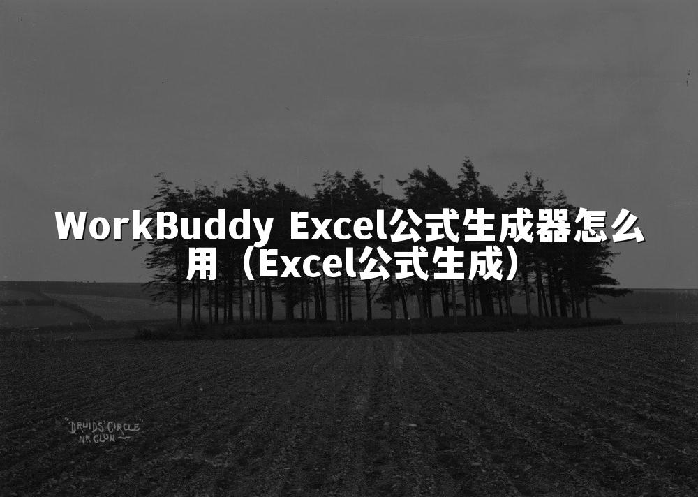 WorkBuddy Excel公式生成器怎么用(Excel公式生成)