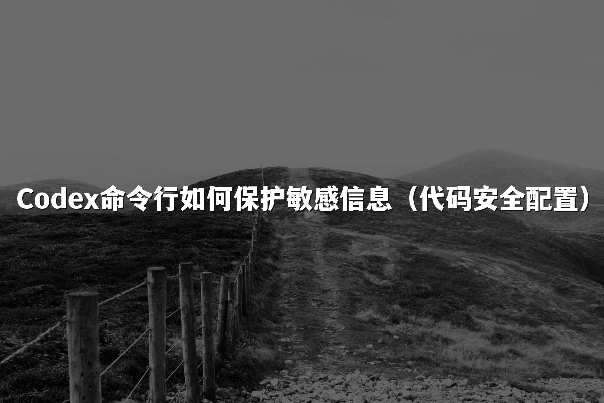 Codex命令行如何保护敏感信息（代码安全配置）