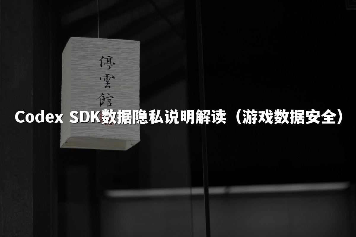 Codex SDK数据隐私说明解读(游戏数据安全)