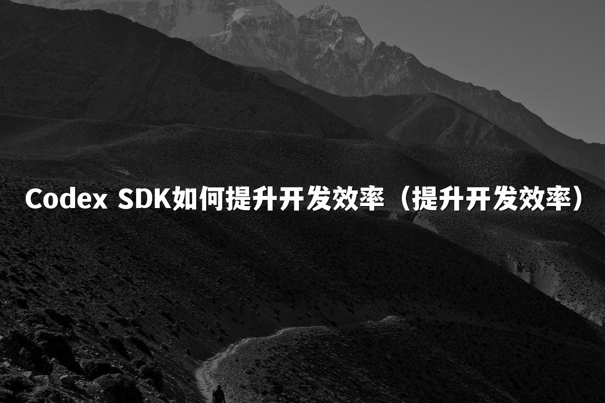 Codex SDK如何提升开发效率（提升开发效率）