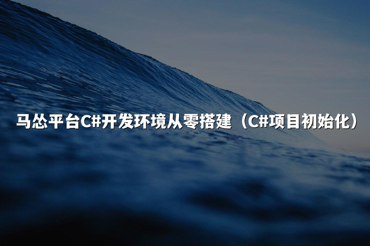 马怂平台C#开发环境从零搭建（C#项目初始化）