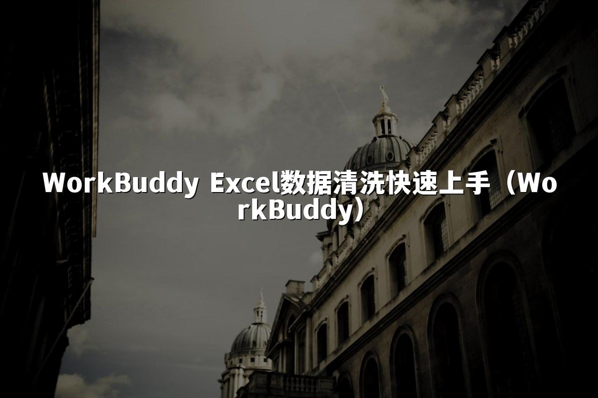 WorkBuddy Excel数据清洗快速上手（WorkBuddy）