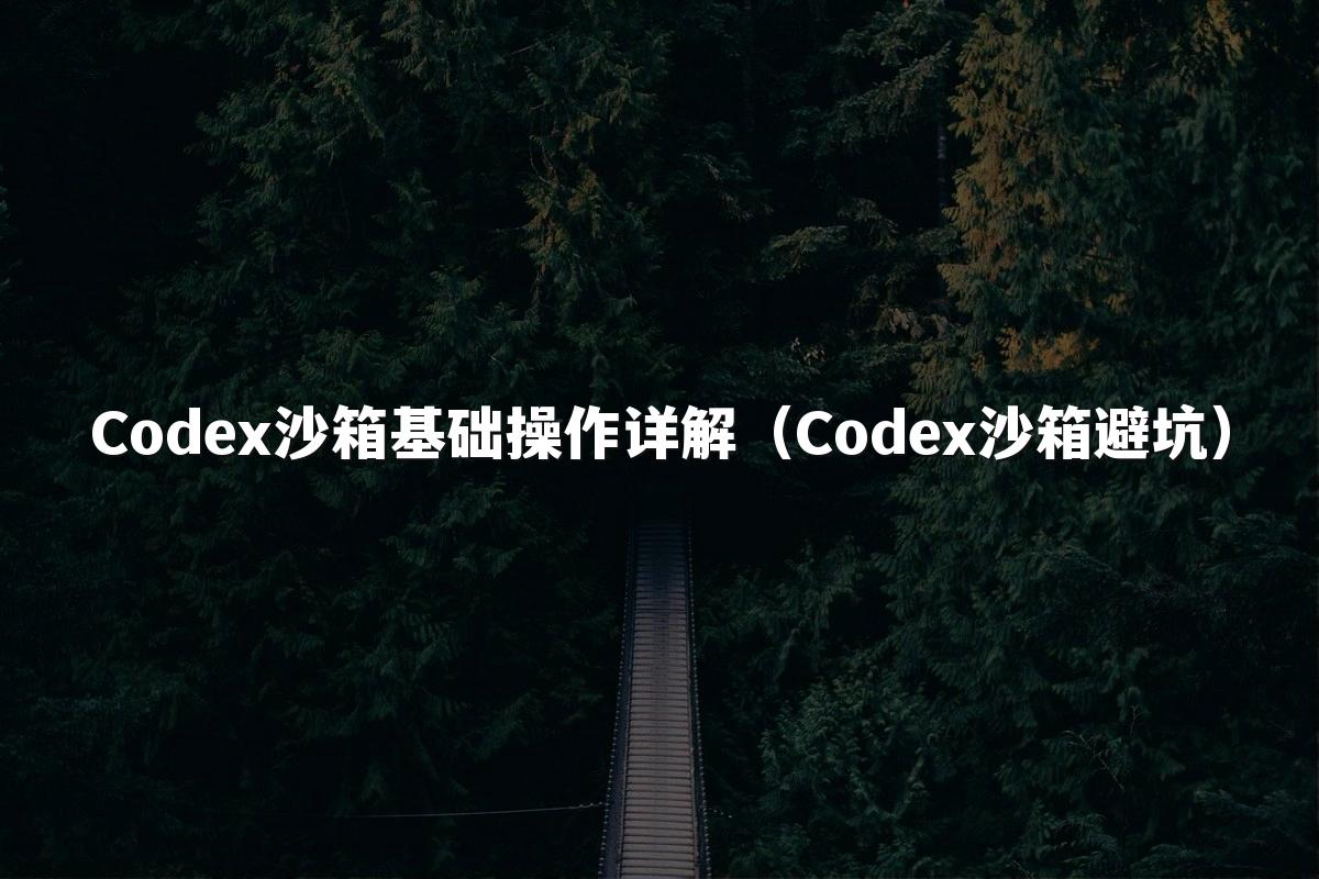 Codex沙箱基础操作详解（Codex沙箱避坑）