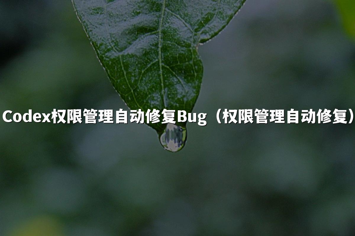 Codex权限管理自动修复Bug（权限管理自动修复）