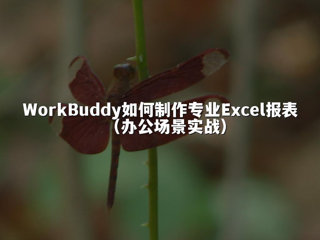 WorkBuddy如何制作专业Excel报表(办公场景实战)