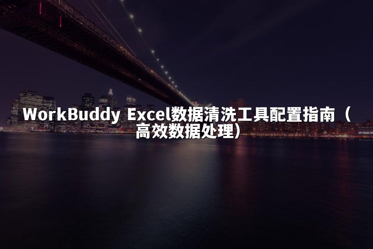 WorkBuddy Excel数据清洗工具配置指南（高效数据处理）