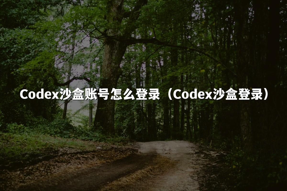 Codex沙盒账号怎么登录（Codex沙盒登录）