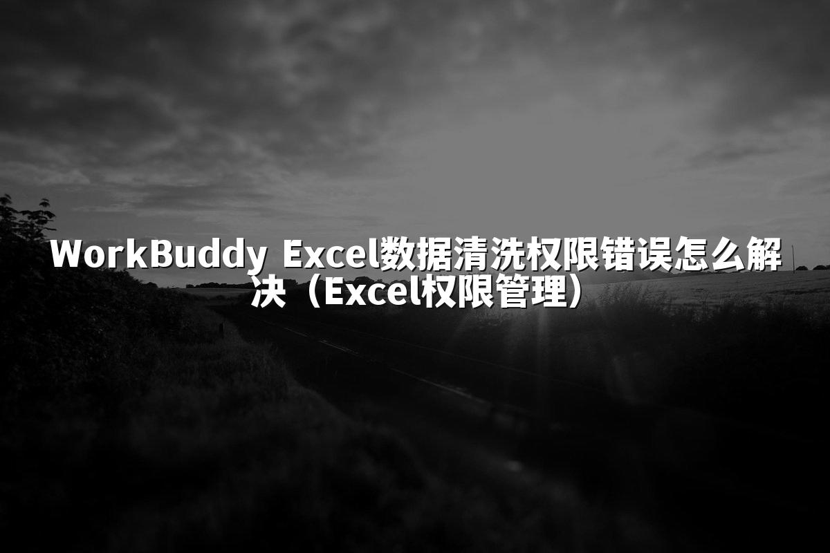 WorkBuddy Excel数据清洗权限错误怎么解决(Excel权限管理)