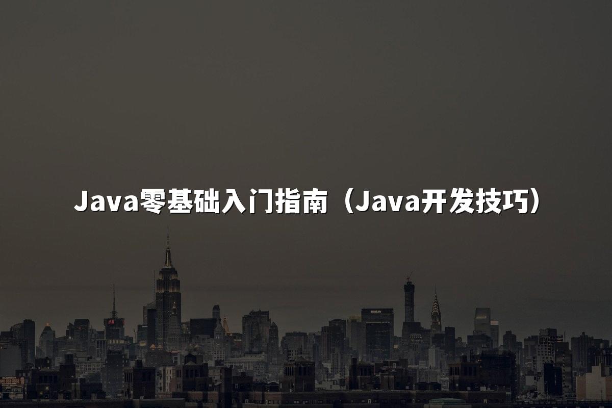 Java零基础入门指南（Java开发技巧）