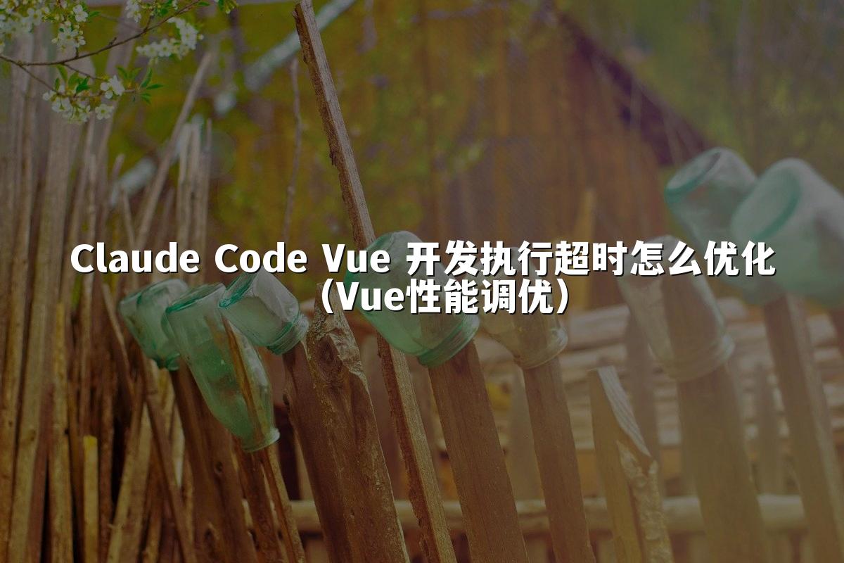 Claude Code Vue 开发执行超时怎么优化(Vue性能调优)