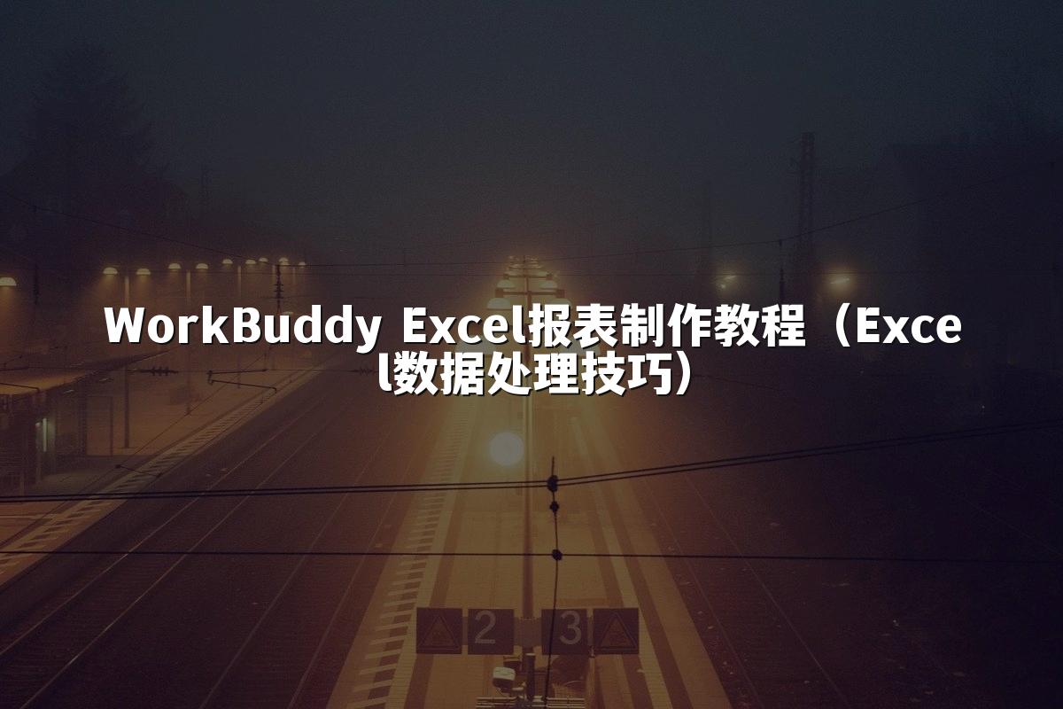 WorkBuddy Excel报表制作教程（Excel数据处理技巧）