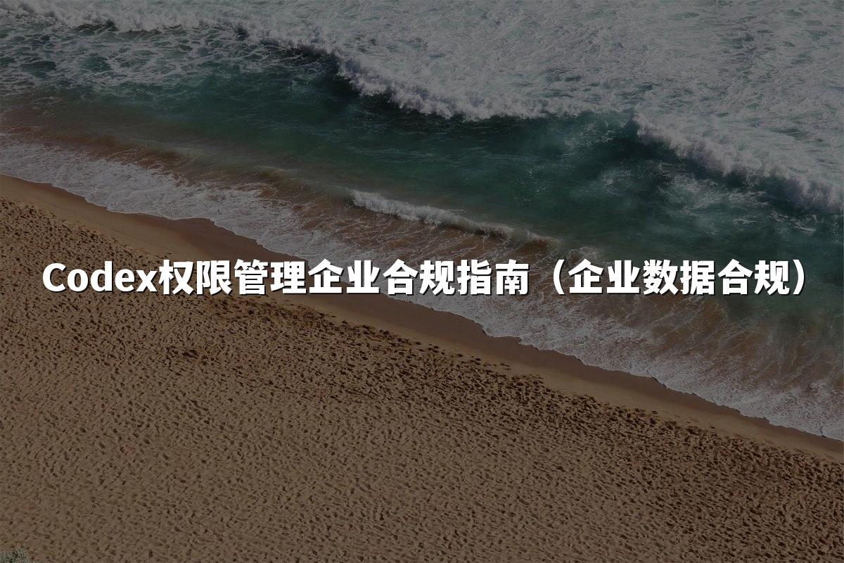 Codex权限管理企业合规指南（企业数据合规）