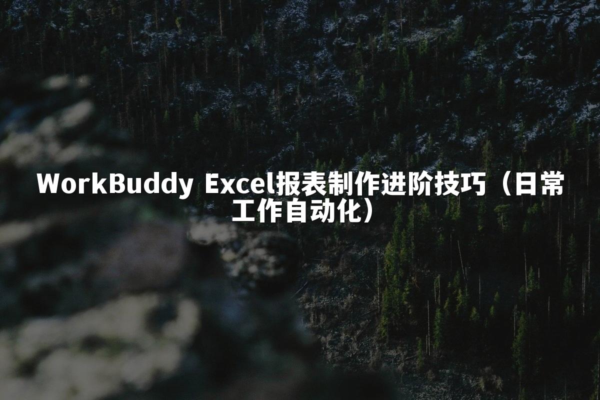 WorkBuddy Excel报表制作进阶技巧(日常工作自动化)