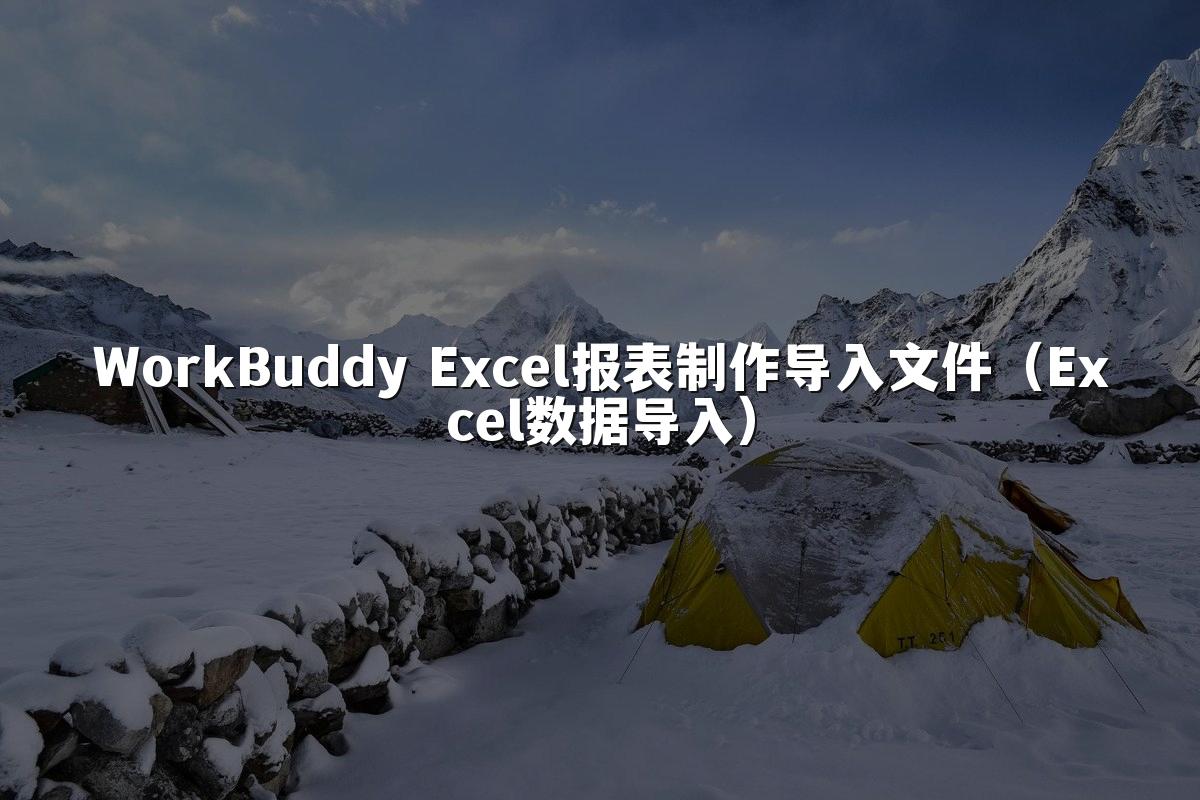 WorkBuddy Excel报表制作导入文件（Excel数据导入）
