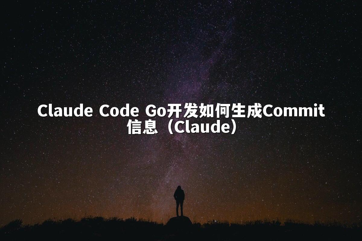 Claude Code Go开发如何生成Commit信息(Claude)