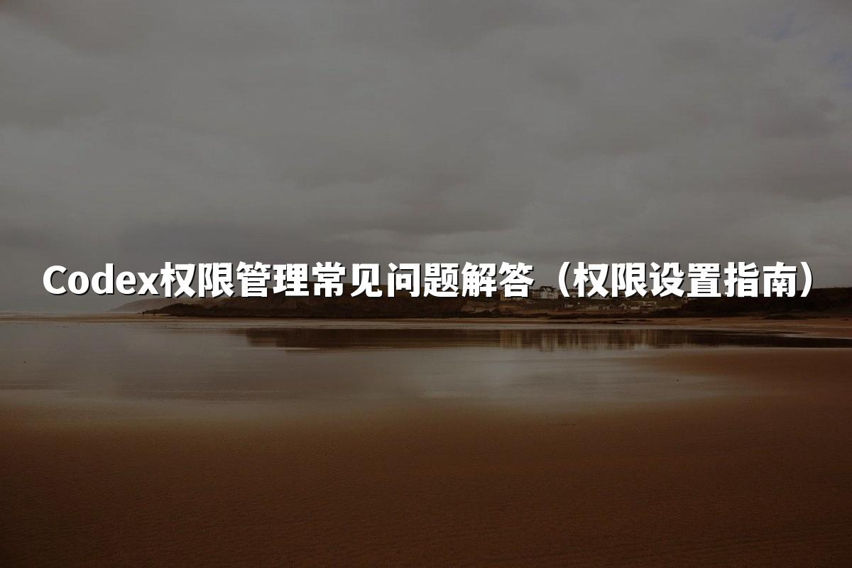 Codex权限管理常见问题解答（权限设置指南）