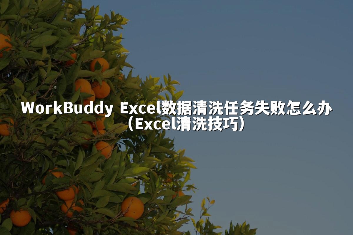 WorkBuddy Excel数据清洗任务失败怎么办(Excel清洗技巧)