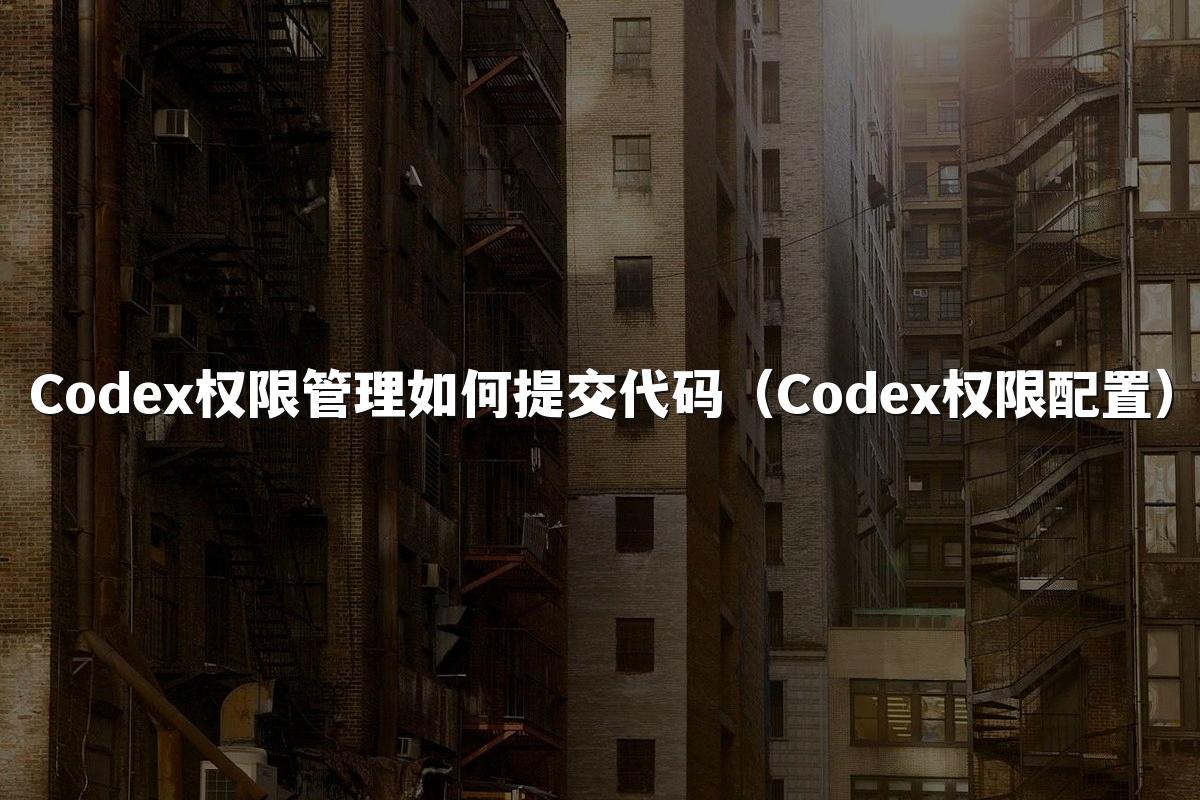 Codex权限管理如何提交代码（Codex权限配置）