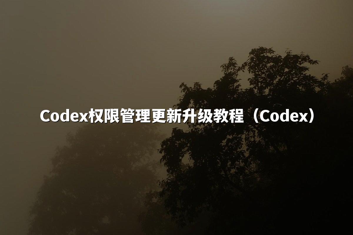 Codex权限管理更新升级教程（Codex）