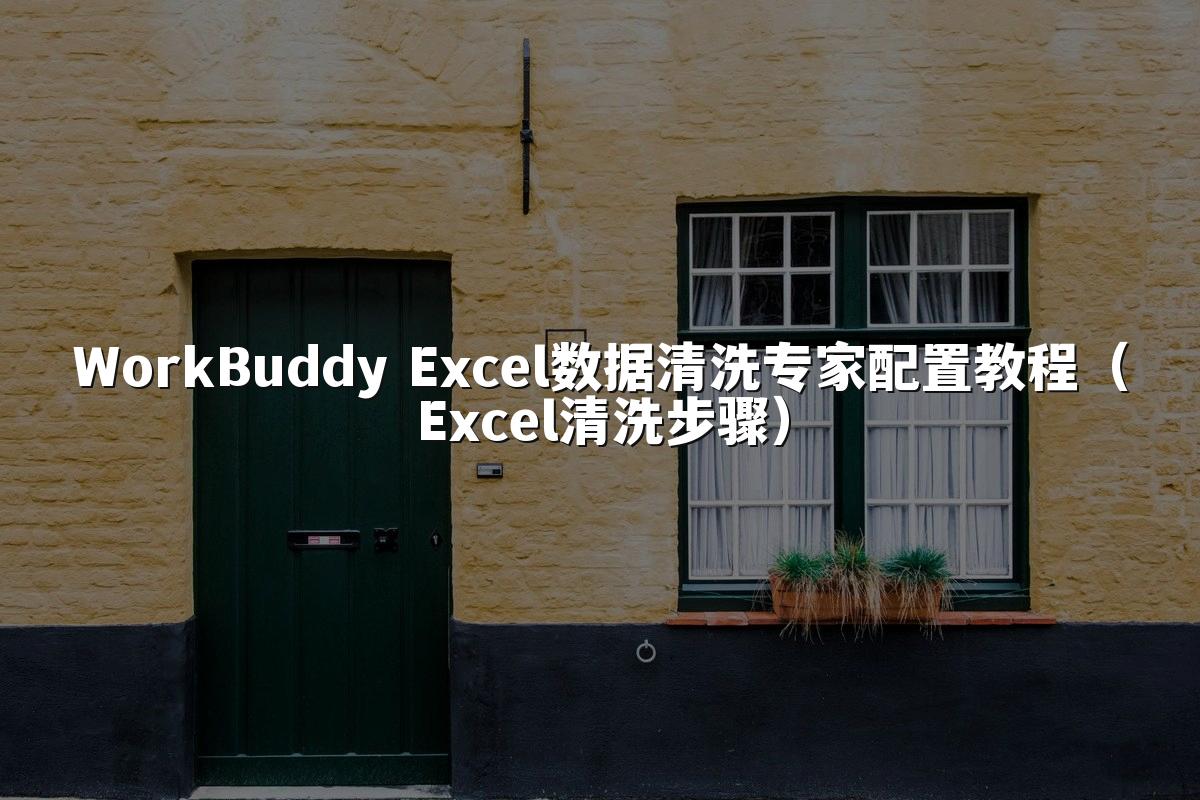 WorkBuddy Excel数据清洗专家配置教程（Excel清洗步骤）
