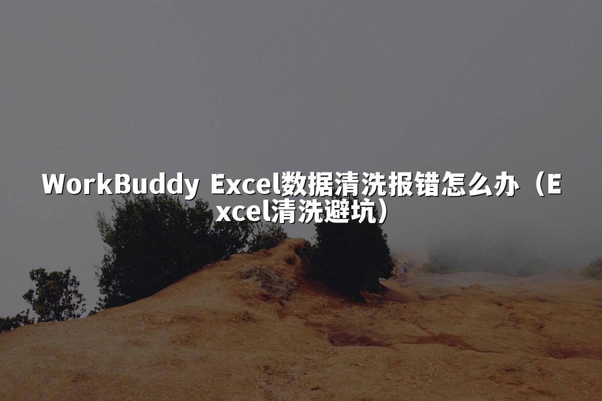 WorkBuddy Excel数据清洗报错怎么办（Excel清洗避坑）