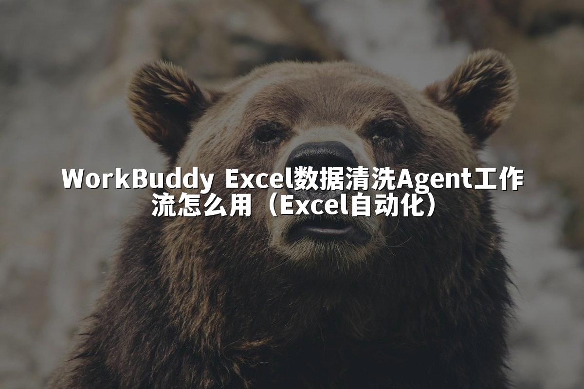 WorkBuddy Excel数据清洗Agent工作流怎么用（Excel自动化）