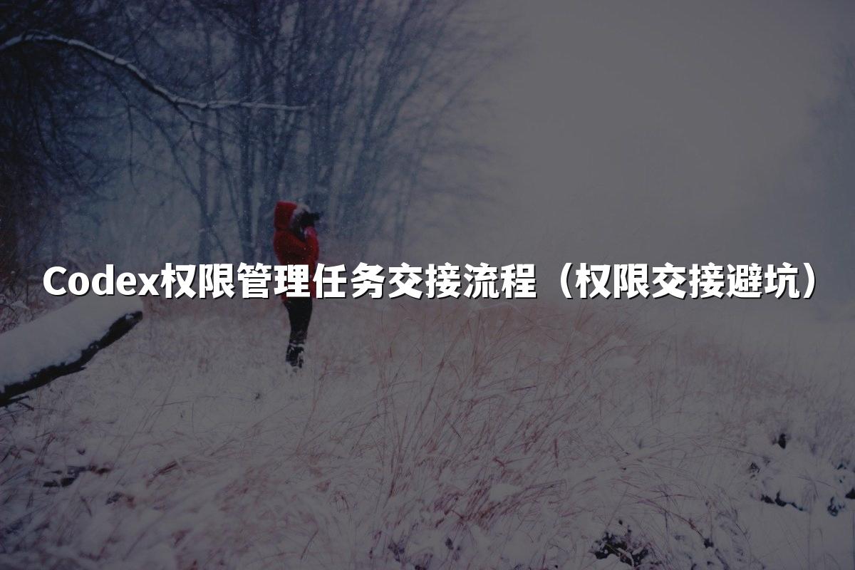 Codex权限管理任务交接流程（权限交接避坑）