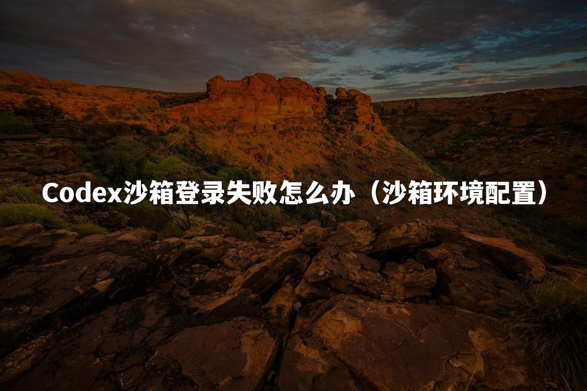 Codex沙箱登录失败怎么办（沙箱环境配置）