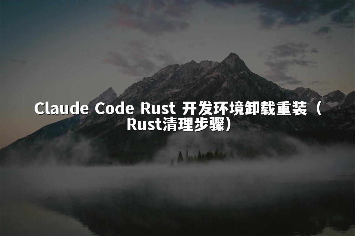 Claude Code Rust 开发环境卸载重装（Rust清理步骤）
