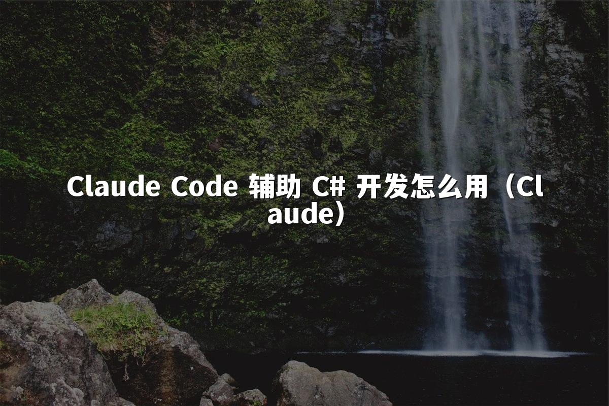 Claude Code 辅助 C# 开发怎么用（Claude）