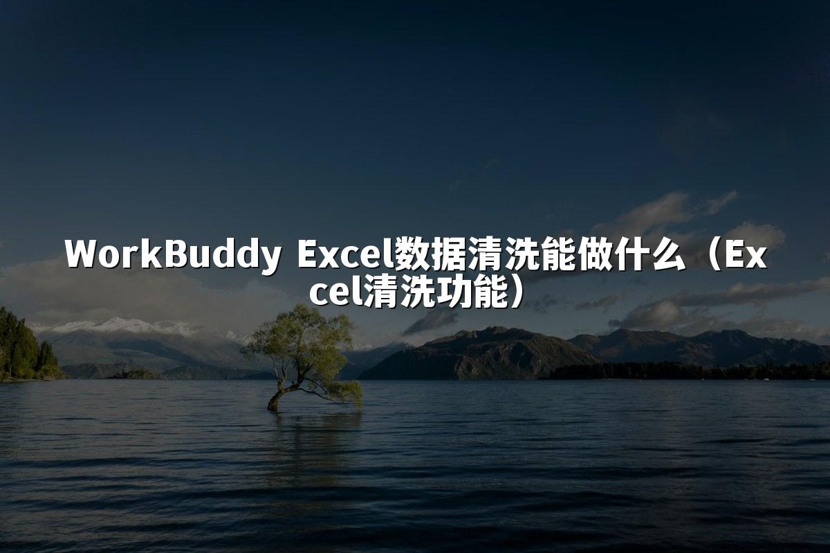 WorkBuddy Excel数据清洗能做什么（Excel清洗功能）