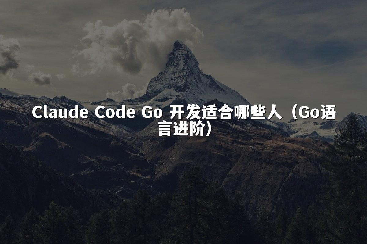 Claude Code Go 开发适合哪些人(Go语言进阶)