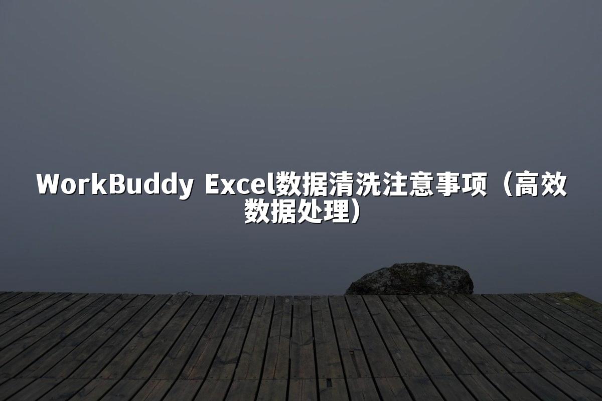 WorkBuddy Excel数据清洗注意事项（高效数据处理）