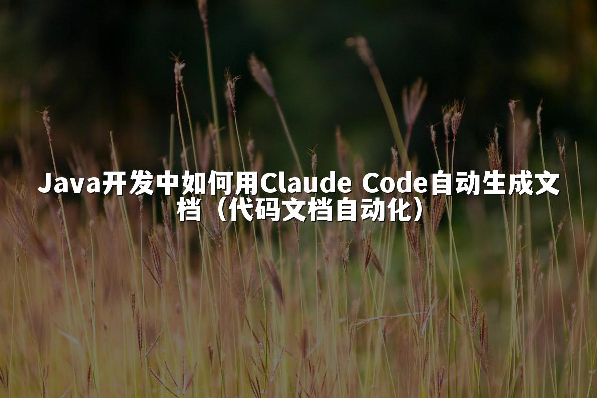 Java开发中如何用Claude Code自动生成文档（代码文档自动化）