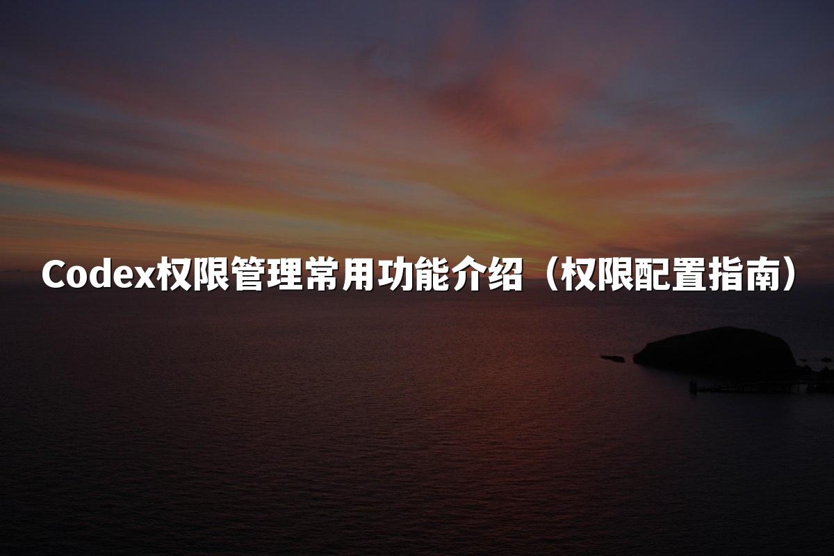 Codex权限管理常用功能介绍（权限配置指南）