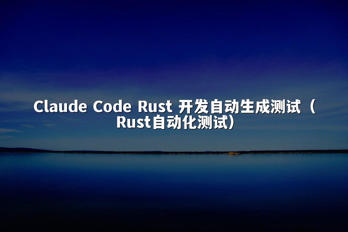 Claude Code Rust 开发自动生成测试（Rust自动化测试）