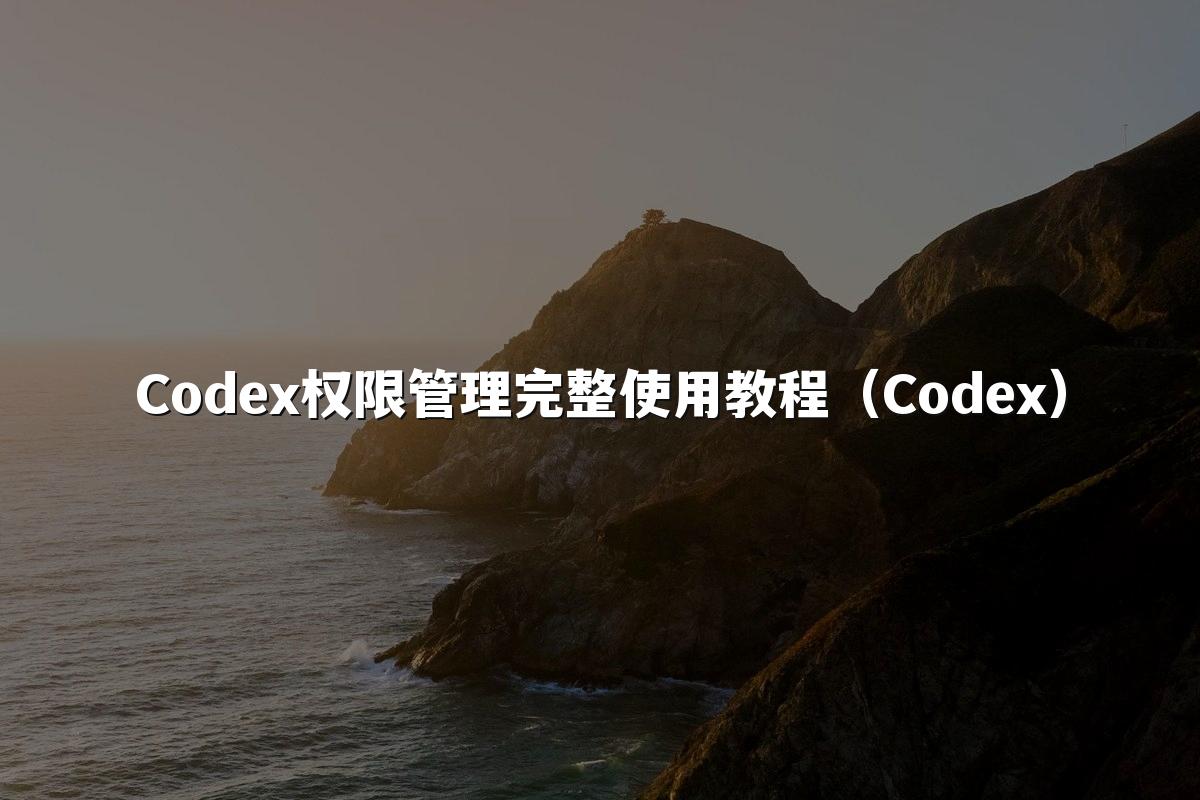 Codex权限管理完整使用教程(Codex)