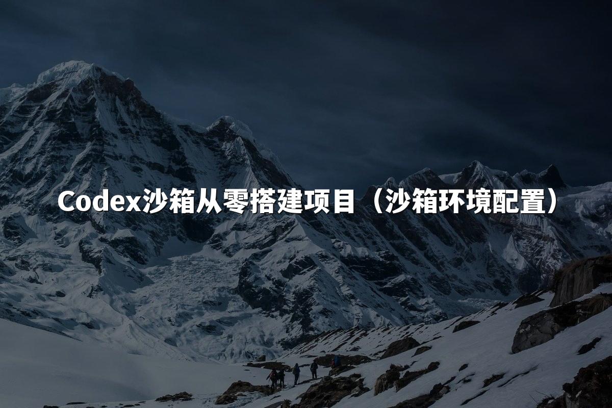 Codex沙箱从零搭建项目(沙箱环境配置)