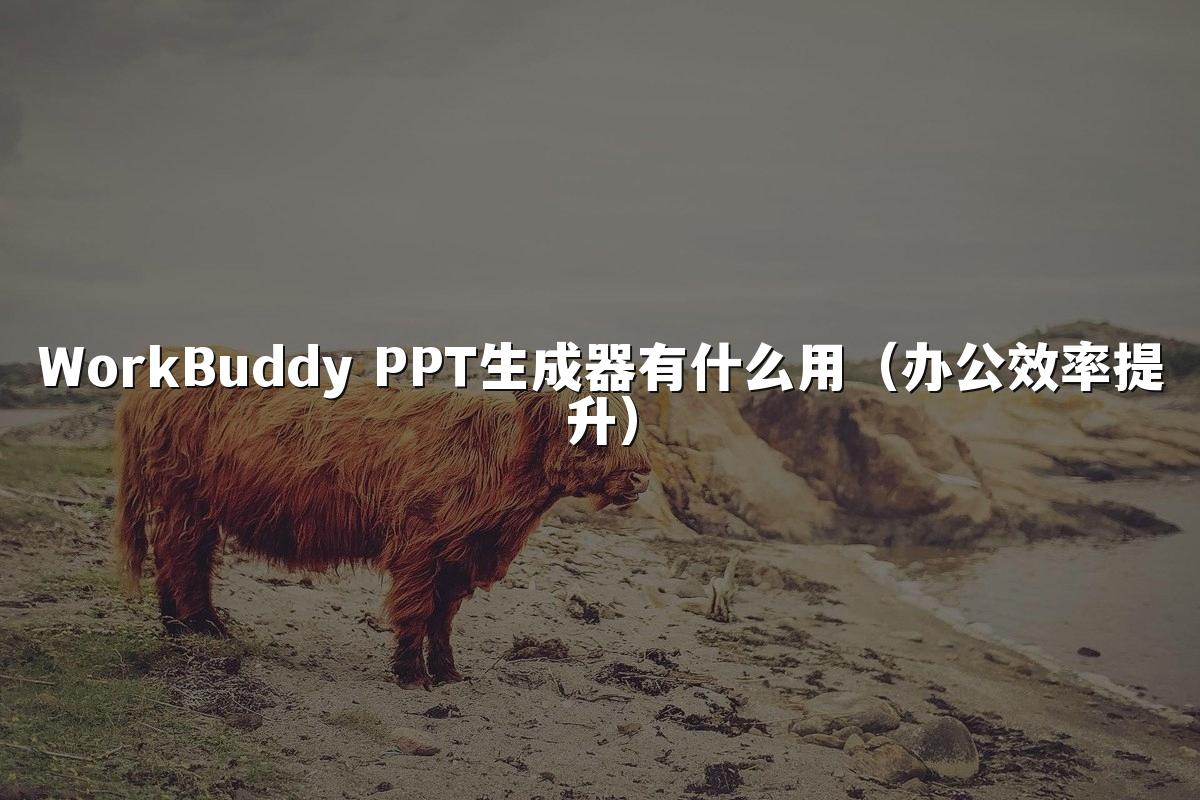 WorkBuddy PPT生成器有什么用（办公效率提升）