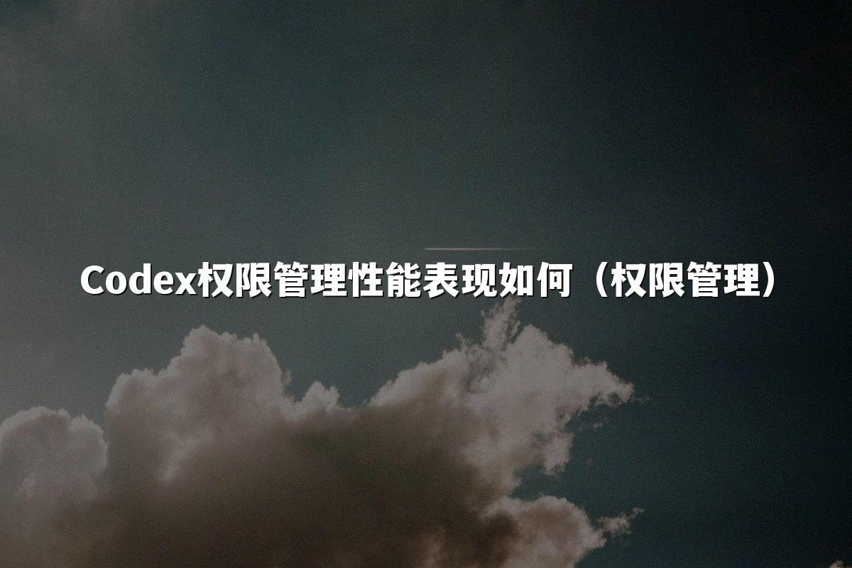 Codex权限管理性能表现如何(权限管理)