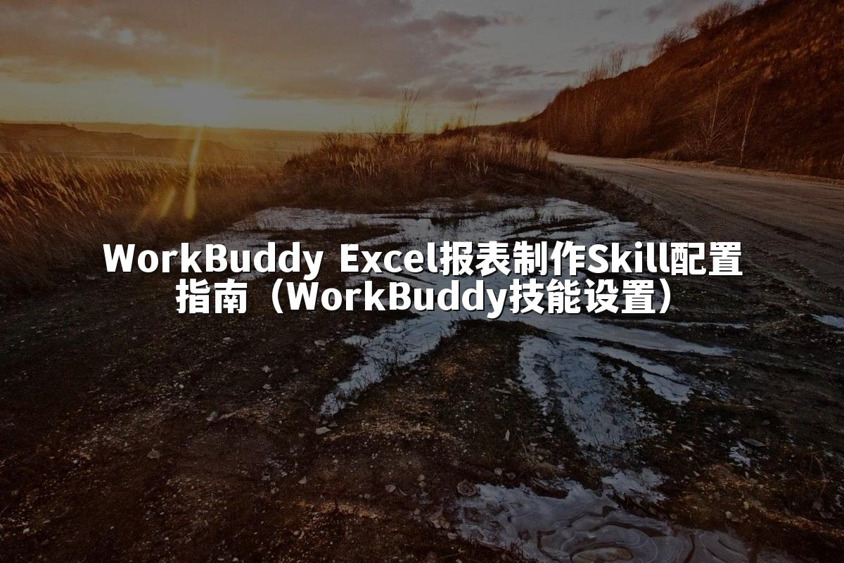 WorkBuddy Excel报表制作Skill配置指南(WorkBuddy技能设置)