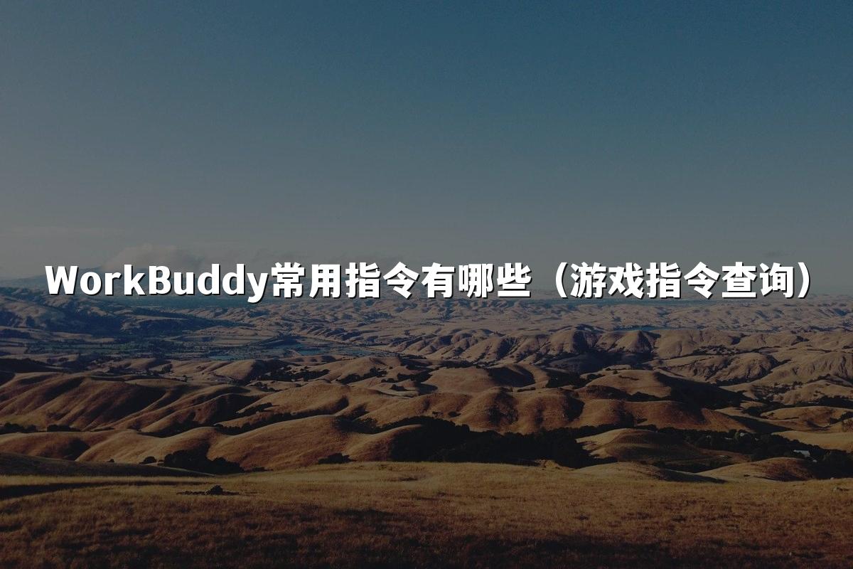 WorkBuddy常用指令有哪些（游戏指令查询）