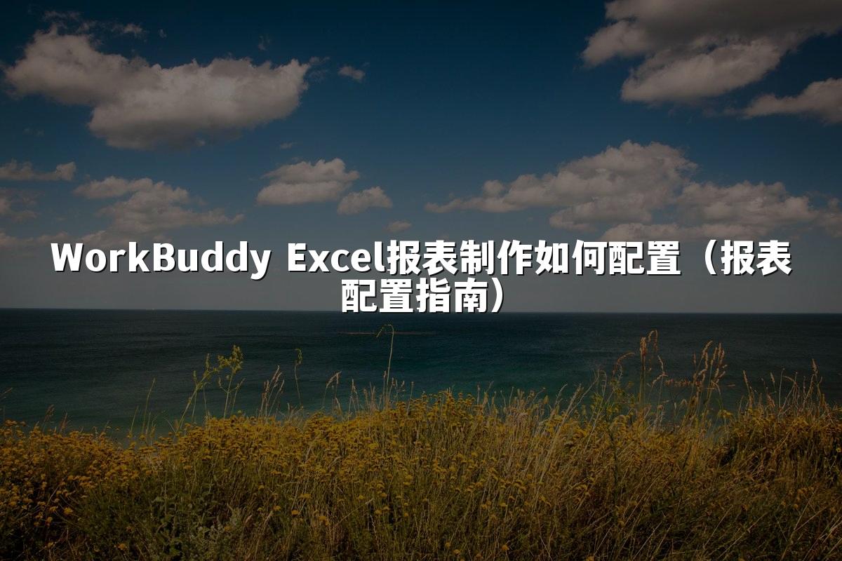 WorkBuddy Excel报表制作如何配置(报表配置指南)