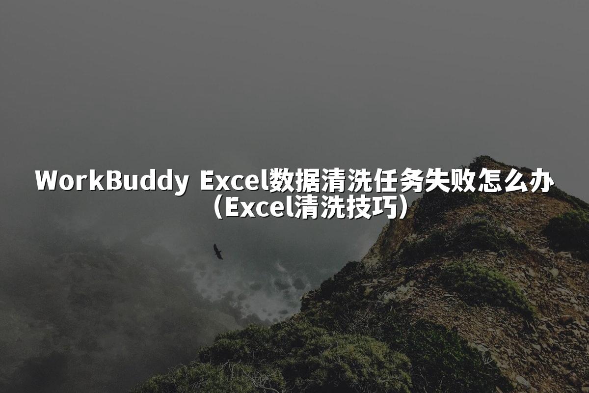 WorkBuddy Excel数据清洗任务失败怎么办(Excel清洗技巧)