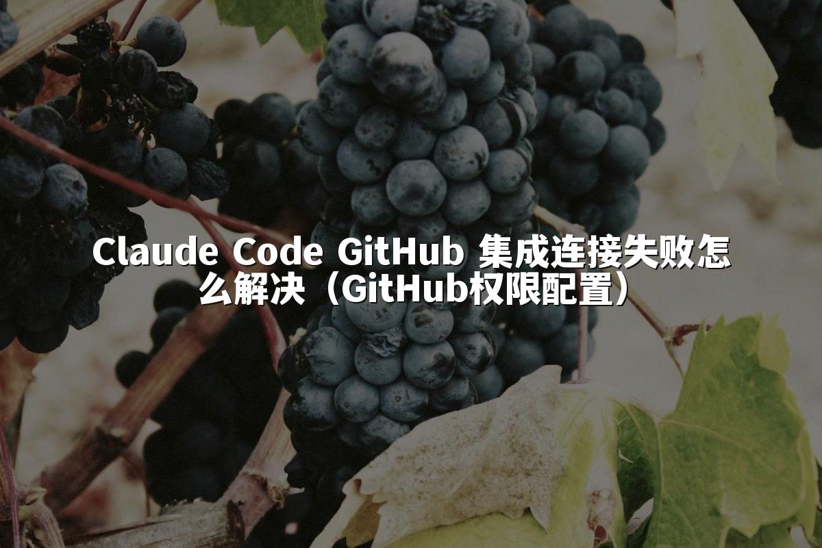 Claude Code GitHub 集成连接失败怎么解决（GitHub权限配置）